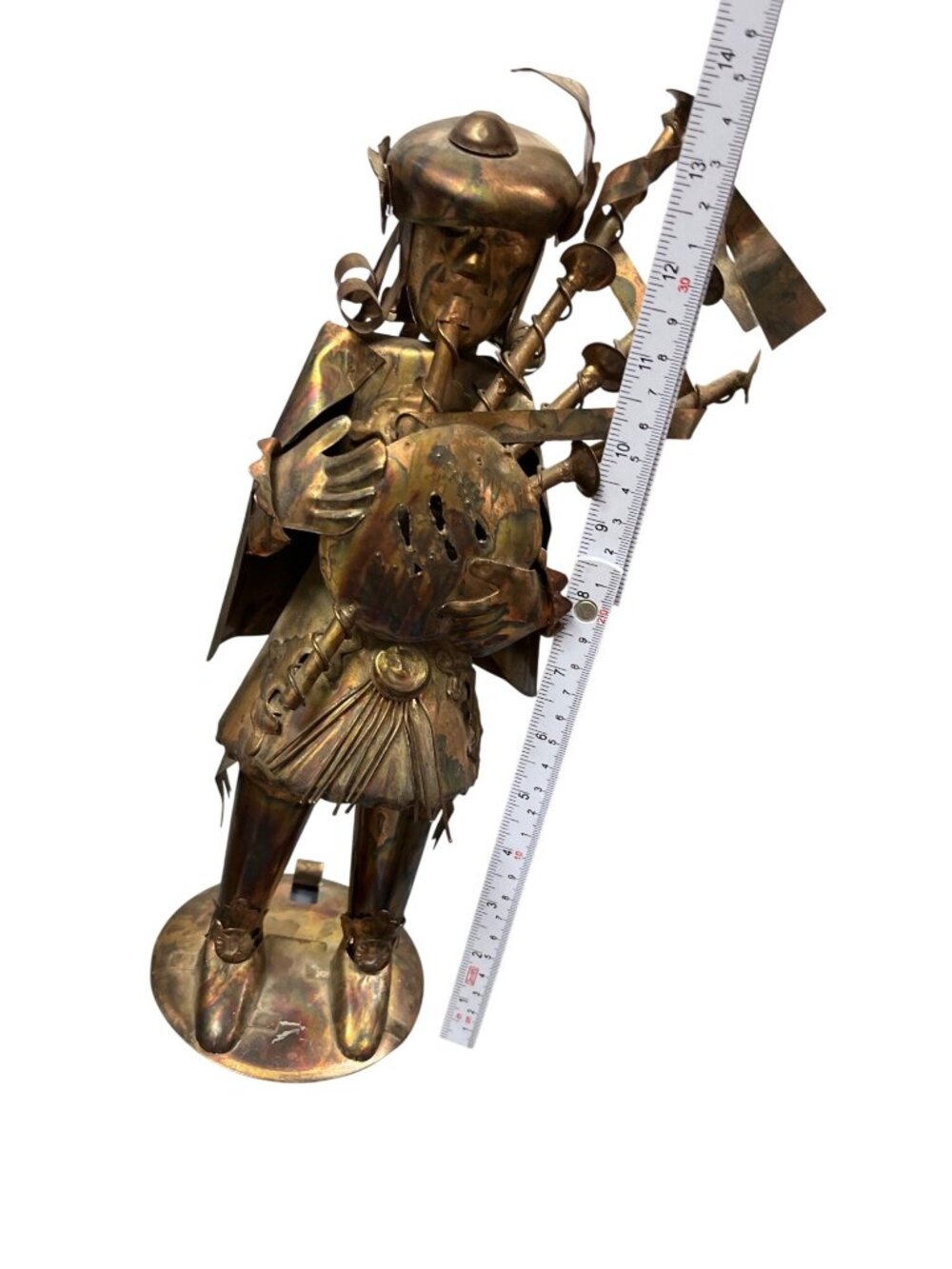 Vintage 1970's Hong kong Good Corp metal copper bag man sculpture SKU 10-805